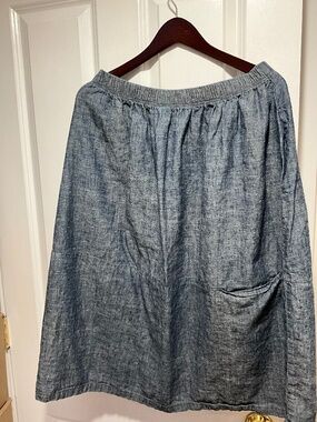 Hemp/Cotton denim skirt, Eileen Fisher, LG